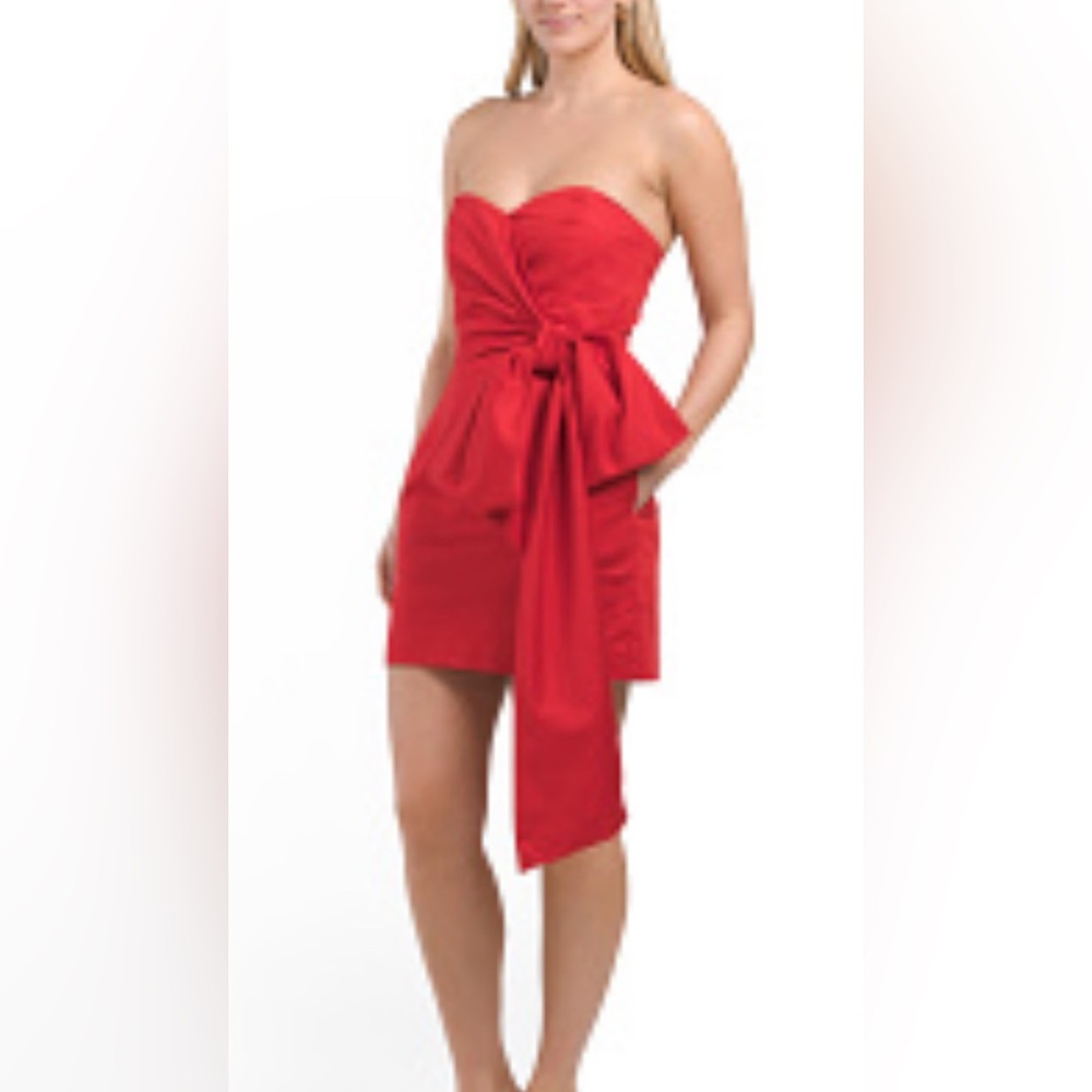 NWT French Connection Florida Summer Bow Mini Dress Size 8 | Sweetheart Neckline - Picture 2 of 2